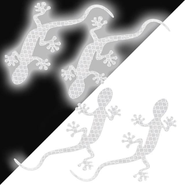 Pegatinas para Motocicleta Camaleony 4 Pzas Blanco Gecko Reflectantes VentDepot