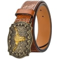 thumbnail image 1 of Cinturón con hebilla UTOWO Western de piel sintética Cowboy Cowgirl para hombre y mujer, 1 of 8
