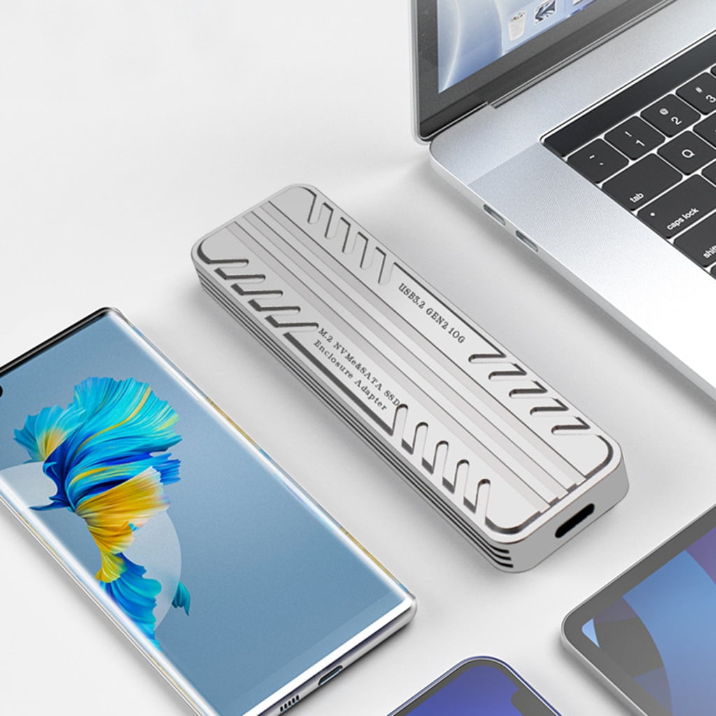 ZPAQI M2 SSD Enclosure NVME Sata Dual-Portocol USB3.2 Type-C 10Gbps Hard Drive Case-