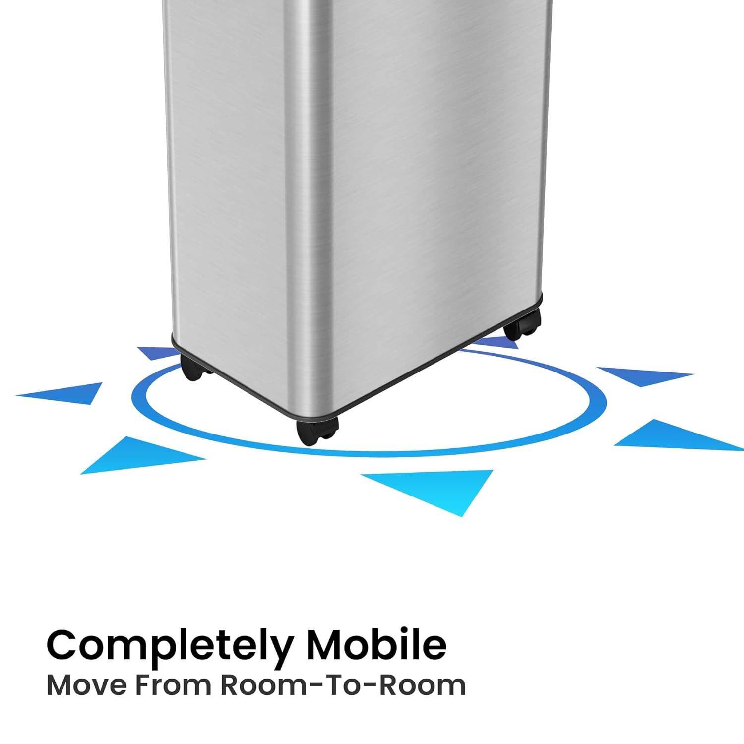 18 G Rectangular Open Top Kitchen Trash Can Recycle Bin with Wheels and Dual Odor Filters
