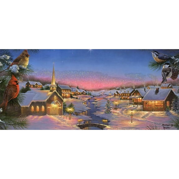 LPG Greetings Silent Night Abraham Hunter Long Format Christmas Card (1 card/1 envelope)