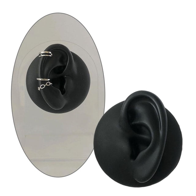 Simulación Modelo de Oreja shamjiam Silicona Reutilizable Pantal flexible Oreja izquierda negra