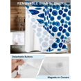 thumbnail image 5 of No Hook Shower Curtain with Snap-in Liner, Blue Polka Dots Waterproof Fabric Bathroom Curtains, Watercolor Modern Abstract Geometric Bath Curtains & Mesh Top Window 72"x96" Extra Long, 5 of 9