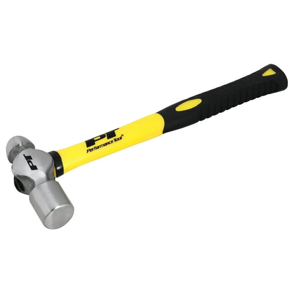 Performance Tool M7032B 16oz Ball Pein Hammer With Fiberglass Handle