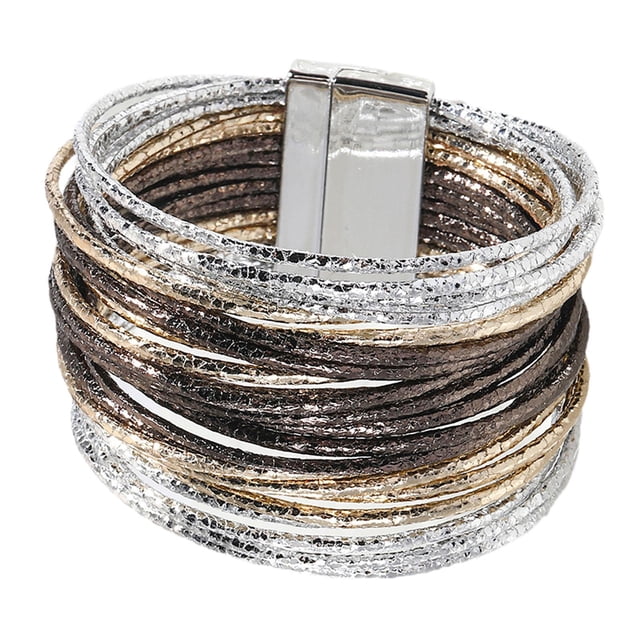 Pulsera para mujer, regalo, fácil de llevar, con cierre magnético, accesorios de moda, zinc. Oro Plata Gris