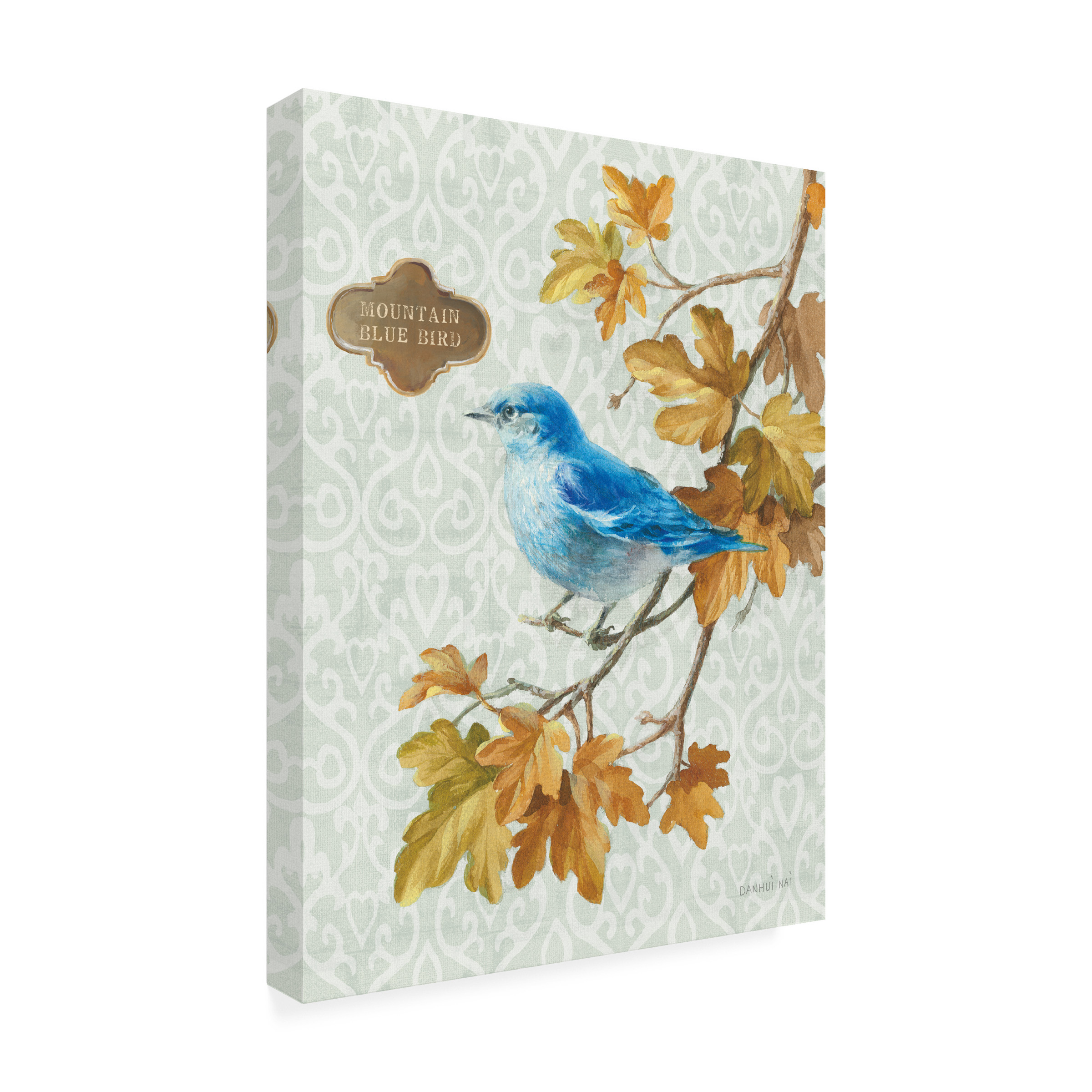 Trademark Fine Art 'Winter Bird Mountain Blue Bird' Canvas Art by Danhui Nai