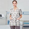 thumbnail image 5 of FrzhBrz Christmas Scrub Tops for Women Cute Xmas Print V Neck Nurse Scrubs Stretchy Working Uniform Workwear, 5 of 5