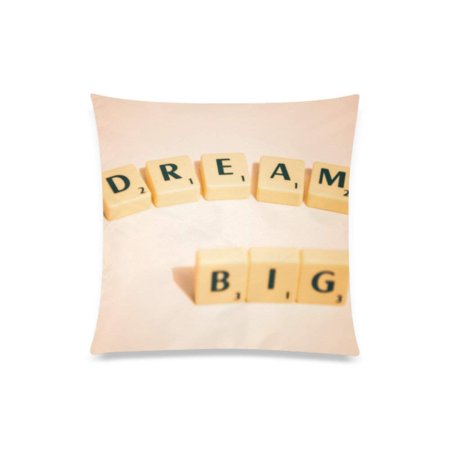 Bpbop Scrabble Big Dream Printed Cushion Cover Throw Pillow Case