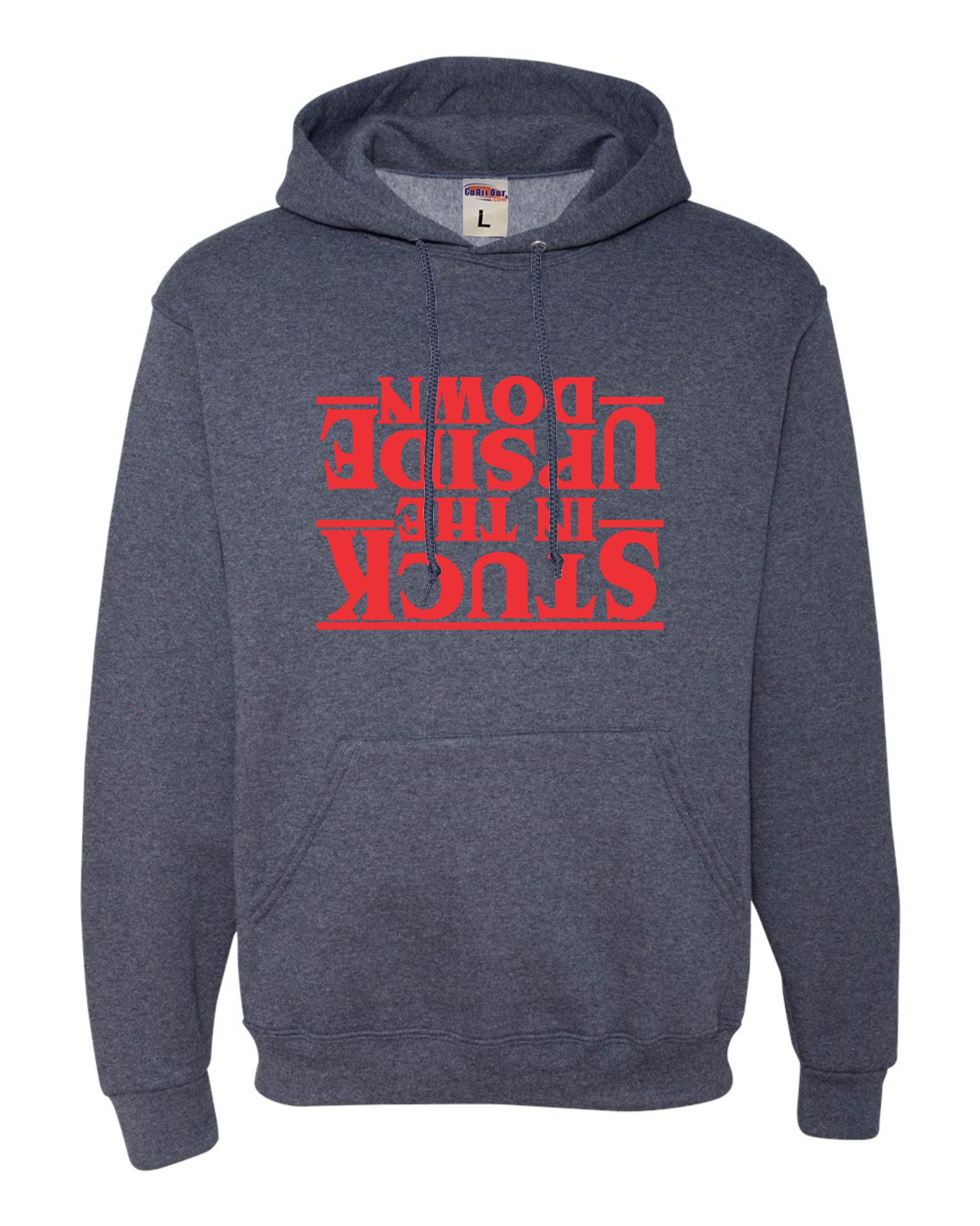 stuck in the upside down hoodie