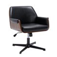 thumbnail image 1 of FOH Silla de Oficina con Madera de Nogal y Base Negra de 4 Puntas, 1 of 8