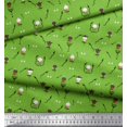 thumbnail image 2 of Soimoi Green Rayon Fabric Pumpkin,Snake & Devil Cartoon Printed Fabric 1 Yard 42 Inch Wide, 2 of 3