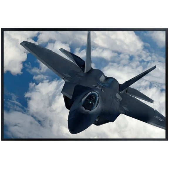 Lockheed Martin F-22 Raptor Wall Art – 11x17 Unframed Military Jet Poster – High-Resolution Fighter Aircraft Print for Boys’ Room and Navy Office Decor