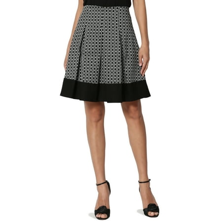 - TheMogan Junior's Medallion Print Jacquard Box Pleated A-Line Short Skirt