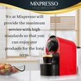 thumbnail image 4 of Mixpresso Machine à Espresso Rouge &ndash; Cafetière Compacte 1400W à Portion Individuelle Compatible avec les Capsules Nespresso OriginalLine, Fonctionnement à une Touche, 4 of 8