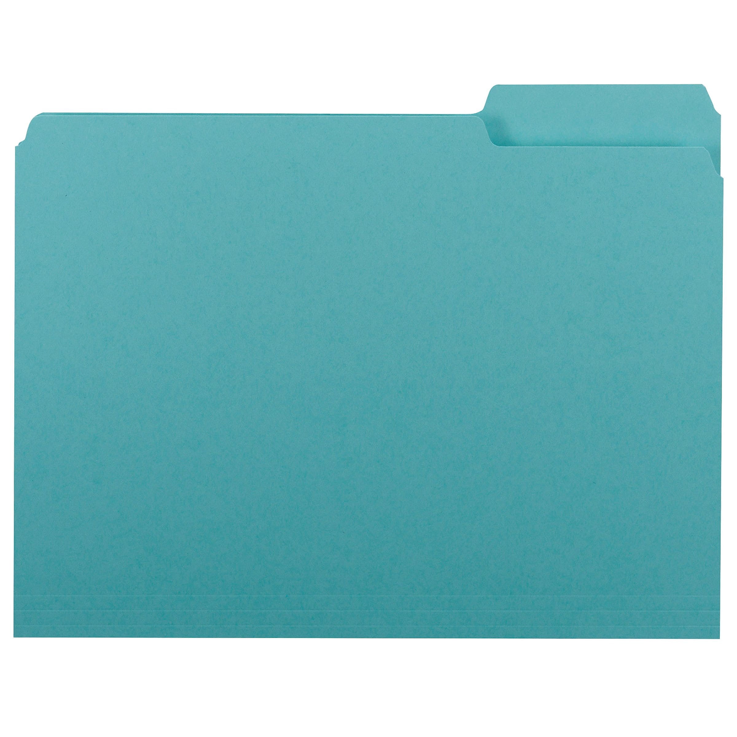 Smead Interior File Folders 1/3-Cut Tabs Letter Aqua 100/Box 10235