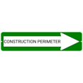 thumbnail image 1 of CONSTRUCTION PERIMETER Green Right Arrow 24 x 6 inch Aluminum Composite Sign, 1 of 4