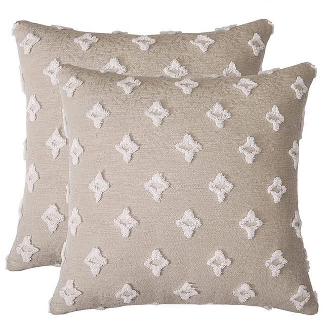 Juego de 2 fundas de almohada decorativas, funda de almohada de Jacquard rombal, funda de cojín cuadrada suave para sofá, cama, dormitorio, coche, sala de estar Namotu CZJJ-ZC67-7
