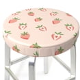 thumbnail image 3 of Fotbe Strawberries Stool Covers Round,Waterproof Round Bar Stool Covers Bar Chair Covers Washable Stool Cushion Slipcover for 12-14 Inch Chair-13 inch, 3 of 7