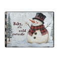 thumbnail image 2 of BZSMCE Vintage Area Rugs Snowman Playing in Forest Creative Area For Home, 2 of 7