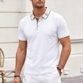 thumbnail image 2 of Mens Seamless Ice Silk Golf Shirt Moisture Wicking Polo Shirts Short Sleeve Quick Dry Performance Sport Collared Shirt for Men Big and Tall Size M-4XL White, 2 of 6