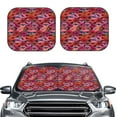 thumbnail image 2 of Honeii Red Lips Kissing Print Foldable Car Sun Shade for Windshield, 2-Piece UV Protection Shade, Protects Car Interior, Ideal for Cars, Trucks, SUVs-Small, 2 of 6