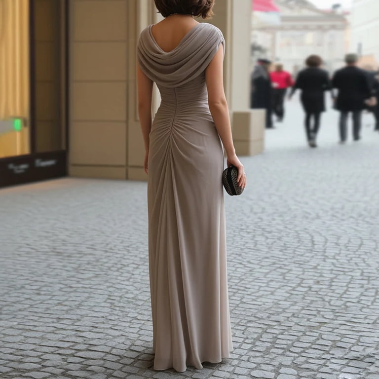 khaki bridesmaid dresses Modest Khaki Bridesmaid Dress 4986HK