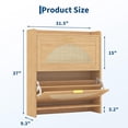 thumbnail image 2 of TROPOW Rattan Shoe Storage Cabinet with Flip Drawers, Free Standing Narrow Shoe Organizer Cabinet with Rattan Doors, Wooden Shoe Rackf for Entryway, 2 of 7