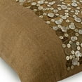 thumbnail image 2 of Throw Pillow Covers, Beige Cushion Covers, Metallic Sequins Earthy Pillows Cover, 20x20 inch (50x50 cm) Pillow Case, Floral Contemporary Pillows Cover, Square Burlap - Gold Silver Ss, 2 of 3