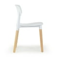 thumbnail image 4 of Glamour Home Balta 17.75" Plastic & Wood Dining Chairs in White (Set of 4), 4 of 8