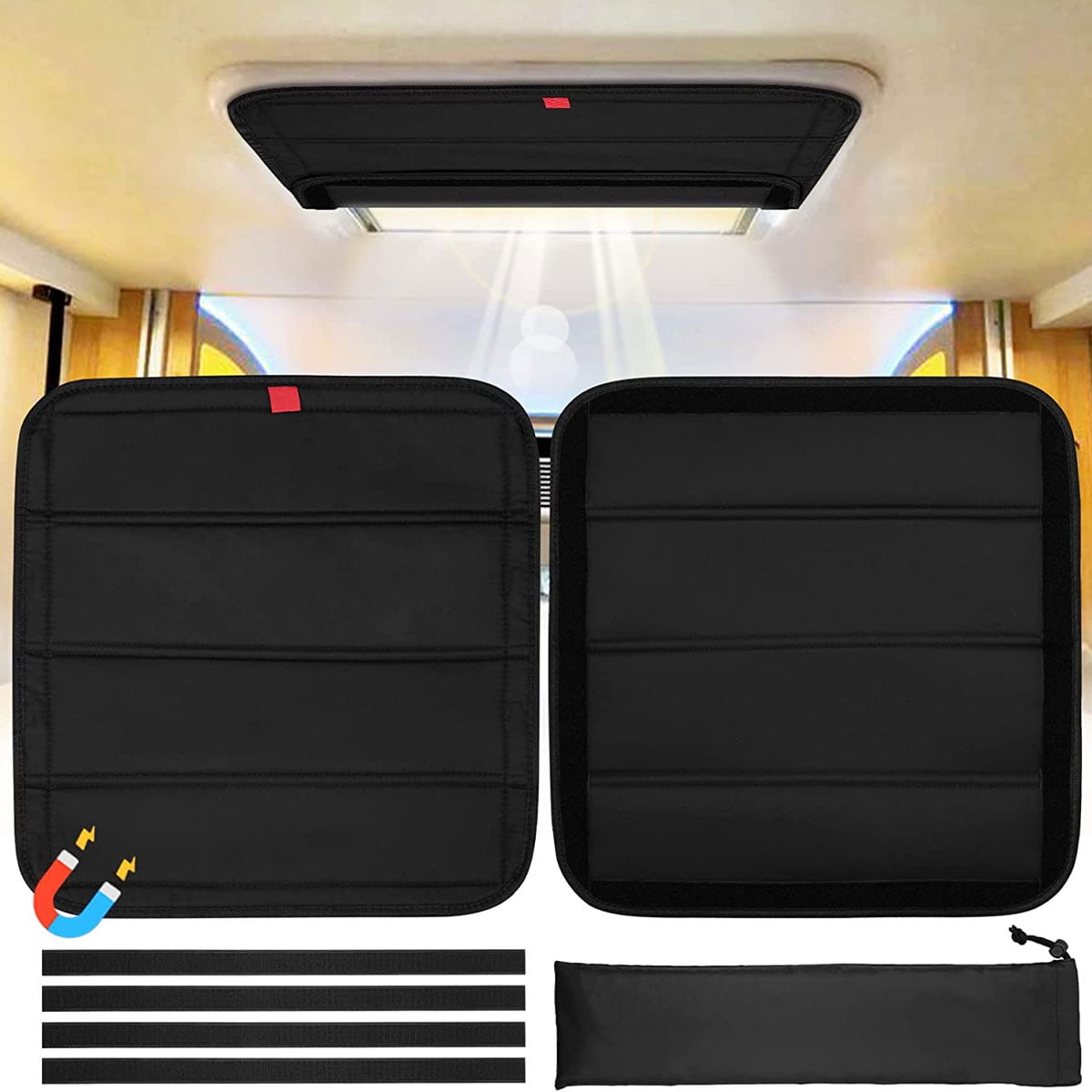 THRENS Magnetic RV Window Shade 16.25 x 16.25 Inch Foldable RV Skylight ...