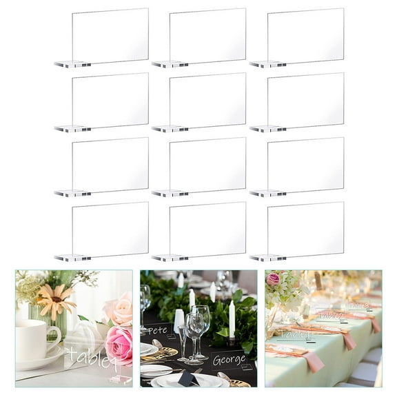 PAMINGONO 12Pcs Acrylic Signs for Receptions Clear Table Number Stands Simple and Elegant Wedding Table Number