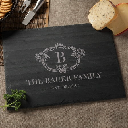 Vintage Initial Personalized Slate Cheese Board
