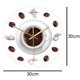 thumbnail image 2 of Reloj de pared con diseño moderno de granos de café, reloj de pared con decoración de cafetería, reloj de pared con taza de café A, 2 of 5