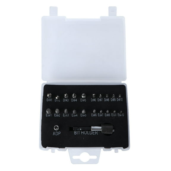 EXHUMKY 22Pcs Broken Screw Extractor Set High Speed Steel Diy Projects Handyman 5.1x3.9x0.8 Inch