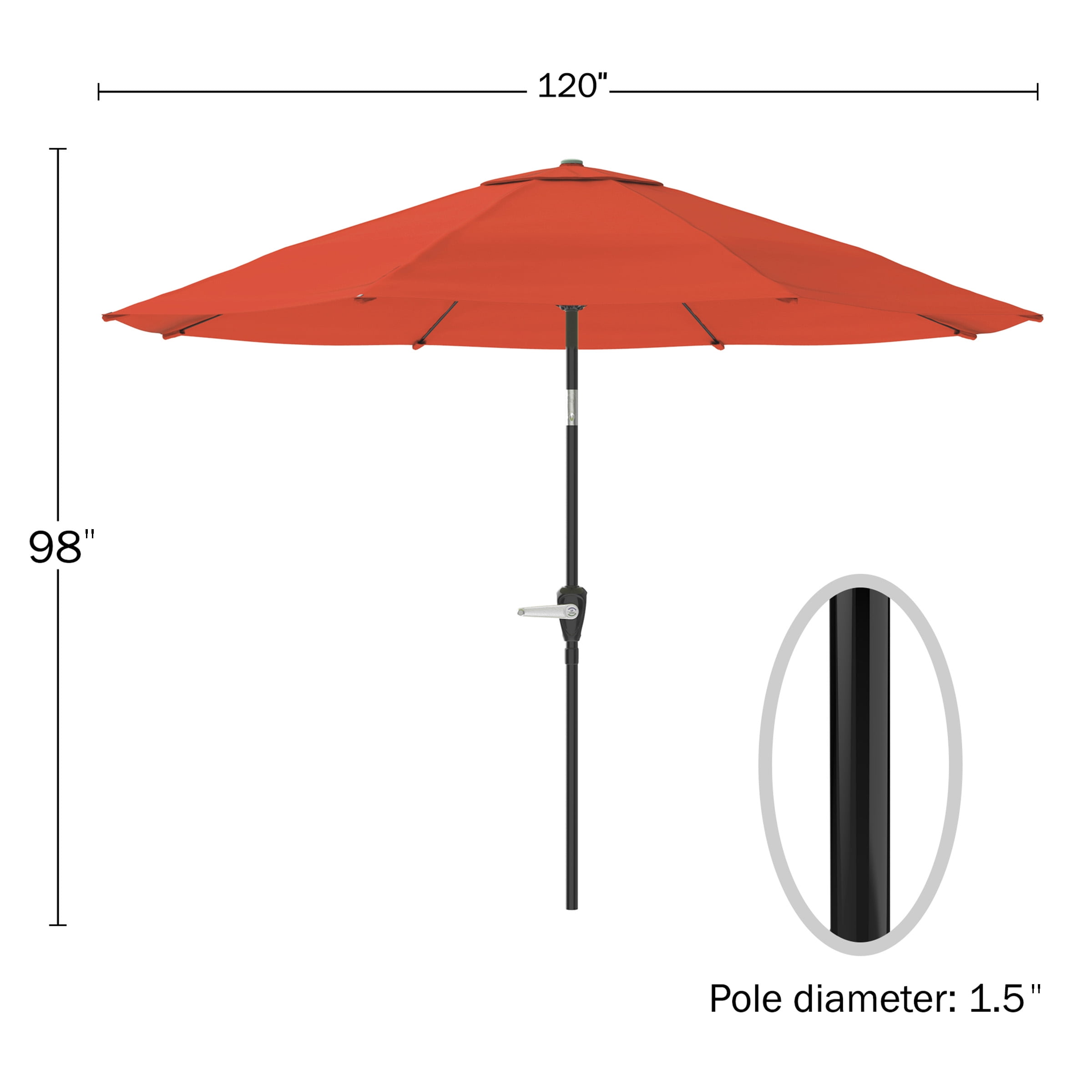 Pure Garden 10FT Patio Umbrella - Auto Tilt and Vented Canopy (Terracotta)