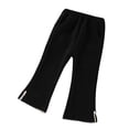 thumbnail image 2 of Godderr Kids Baby Girls Fleece Flare Pants, High Waisted Thick Casual Bell Bottoms for Girls, Solid Color Full Length Soft Kids Winter Leggings for 1-10Y, 2 of 8