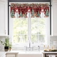 thumbnail image 5 of Winter Snowman Valances for Windows Christmas Tree Leaves Elk Flower Red Black Plaid Rod Pocket Curtain Valance Window Treatment Short Curtains for Kitchen Living Room, 60"x18", 5 of 5