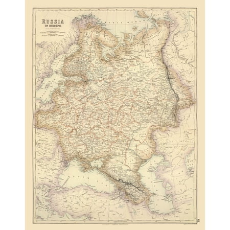 Historic Map - Russia European - Swanston - Vintage Wall Art