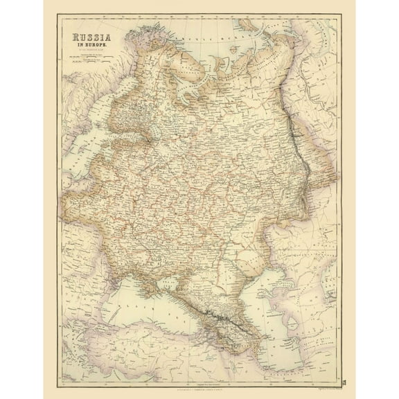 Historic Map - Russia European - Swanston - 23 x 29.37 - Vintage Wall Art