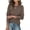 Light Brown, variant on 2025 Autumn Women's Round Neck Long Sleeve Button Sleeve Casual Loose Knitted Solid Color Soft Round Neck Sweater Top