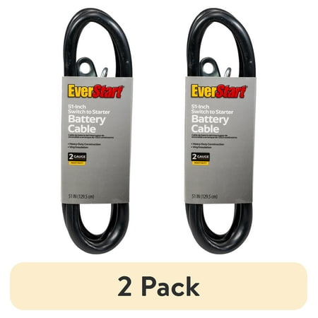 (2 pack) EverStart SS51-2-77 4-Gauge Switch to Starter Battery Cable, 51-Inches