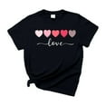 thumbnail image 2 of FASHOFT Valentines Shirts for Womens Summer Tops Funny Love Heart Printed Tees Casual Valentine Gifts Black L, 2 of 3