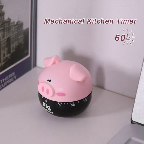 Lindo Cerdo de Dibujos Animados Temporizador de Cocina Temporizadores mecánicos Contadores para cocinar Herramienta de sincronización Reloj Despertador Reloj Despertador ANGGREK Otros