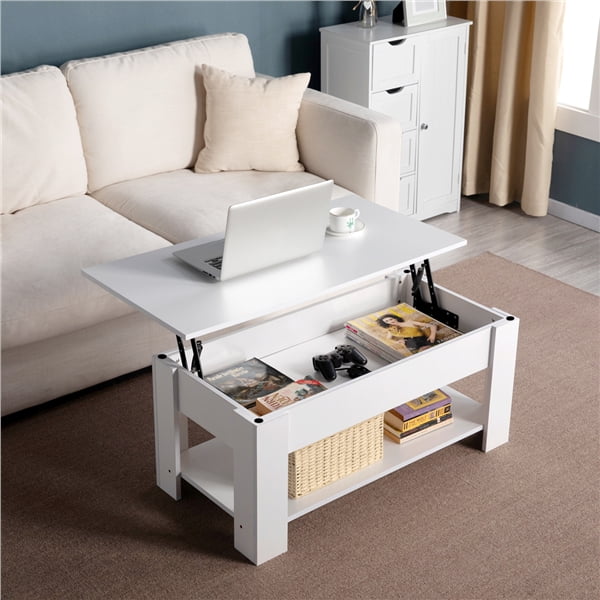 Topeakmart Lift Top Coffee Table With, White Coffee Tables With Storage Uk