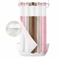 thumbnail image 2 of Pink Wood Grain No Hook Shower Curtain Waterproof,Bathroom Curtains with Snap in Liners and See Through Top Window,Brown Vintage Mottled Country Stripes Hotel Style Bathtub Curtains Shower 36"Wx72"L, 2 of 8