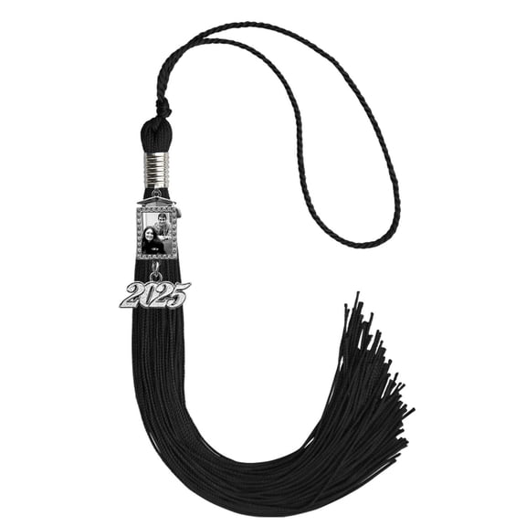 Endea Graduation Black Tassel with Photo Frame Charm and Year Date Drop