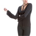 thumbnail image 2 of Max Studio London Blusa de punto con cuello anudado para mujer, gris, mediana Max Studio London Tejer, 2 of 2