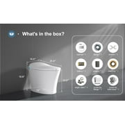 Horow Smart Toilet with Heated Seat, Automatic Power Flush Tankless,Ceramic One Piece Toilets no bidet