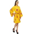 thumbnail image 1 of Bimba Robe de Chambre Florale pour Femmes Kimono de Demoiselle d'Honneur Blanc, 1 of 5