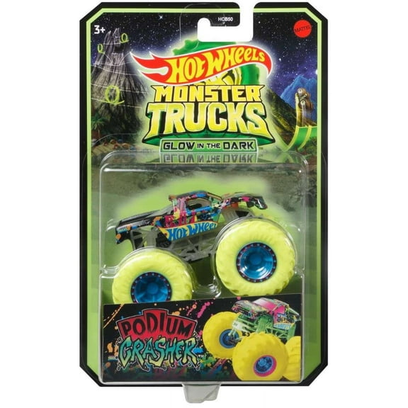 Hot Wheels Glow in the Dark Podium Crasher Diecast Car